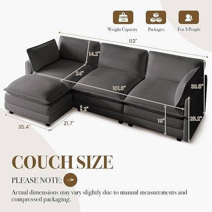 ROWHY 112'' Sectional Cloud Couch - Image 2