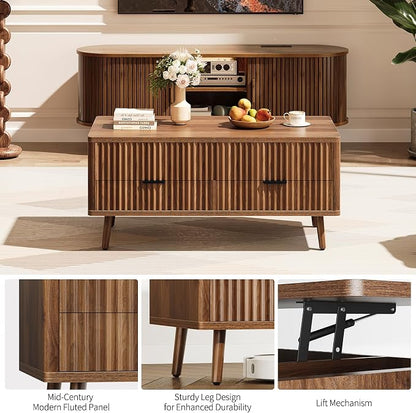 Lift Top Coffee Table with Storage - Image 3