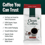 Natural Force - Bulk Organic Clean Coffee Classic, Mold & Mycotoxin Free, Lab Tested for Toxins & Purity, Low Acidity, Incredible Taste & Aroma, Whole Bean Medium Roast, 5 lbs