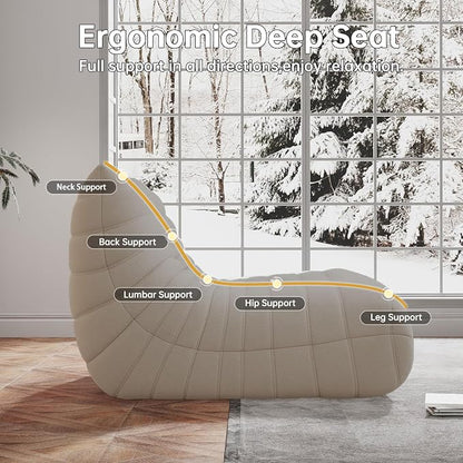 WHGBJA Bean Bag Chairs for Adults, Memory Foam Couch Loveseat Sofa Chair - Image 5
