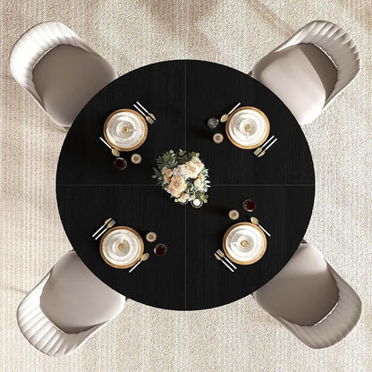 IBF Black Round Dining Table for 4-6, 47 Inch Kitchen Table - Image 9