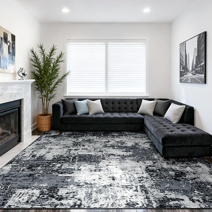 RELEANY Washable 9'x12' Abstract Area Rug - Image 2