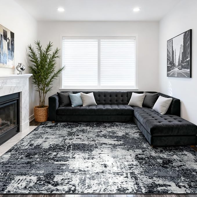 RELEANY Washable 10'x12' Abstract Area Rug by RELEANY