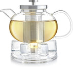 Teabloom Petals Tea Warmer – Elegant Glass Teapot Warmer with Tealight Candle | Universal Fit for Most Teapots | Durable Soda-Lime Glass Design