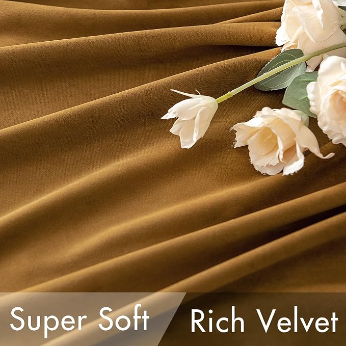 MIULEE Velvet Curtains Extra Wide 66x84 inches Gold Curtains | Luxury, Room - Image 4