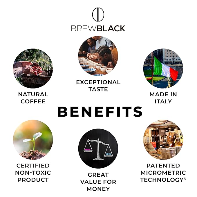BrewBlack Variety Pack Coffee Capsules - 100 Aluminum Coffee Pods Compatible with Nespresso Original line, Medium and Dark Roast - Made in Italy
