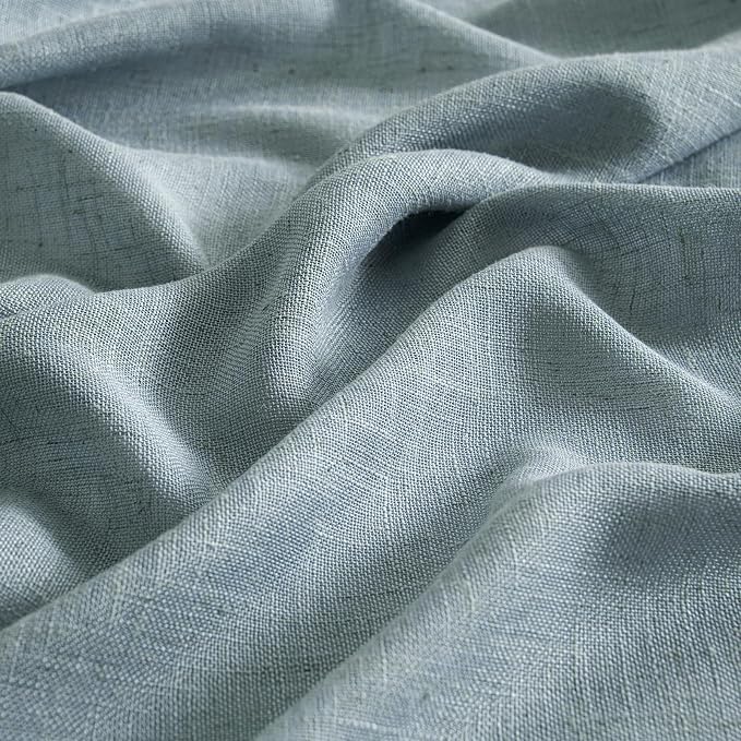 MIULEE Dusty Blue Linen Curtains 42x63 Inch 2 Panel - Image 4
