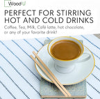 Wooden Coffee Stirrers - 5.5" 1000 pcs of Wooden Sticks - Square - End Coffee Mixer Stick