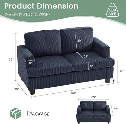 YOUDENOVA Sofa Couch, 3 Piece Set Comfy Sofa, 2 Loveseat & 3 Seater Sofa - Image 2