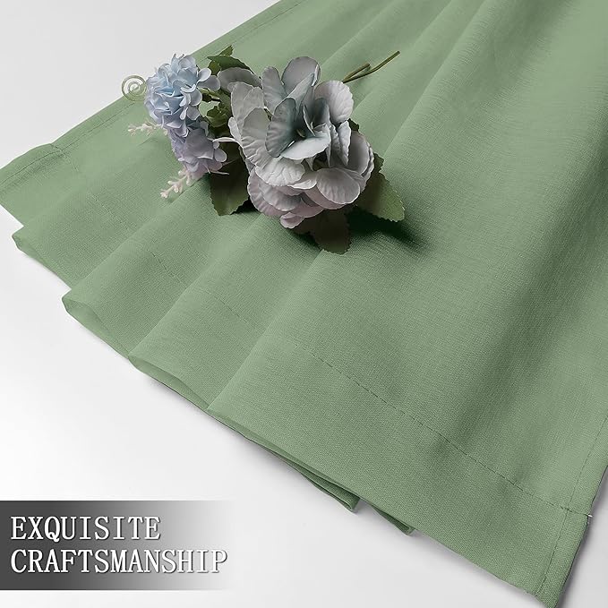 Tollpiz Sheer Curtains Linen Textured Bedroom Curtain Sheers Light Filtering - Image 7