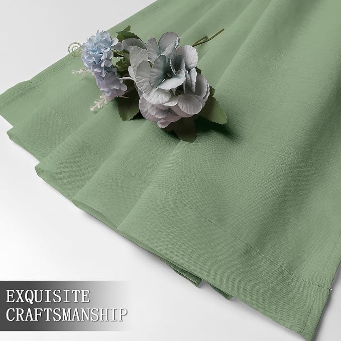 Tollpiz Sheer Curtains Linen Textured Bedroom Curtain Sheers Light Filtering - Image 7