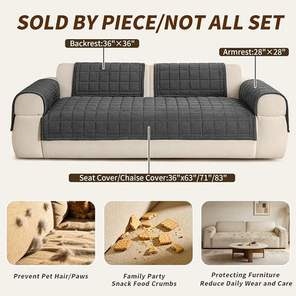 Velvet Couch Covers for Sectional Sofa Washable, Non-Slip L Shaped Sectional - Image 5