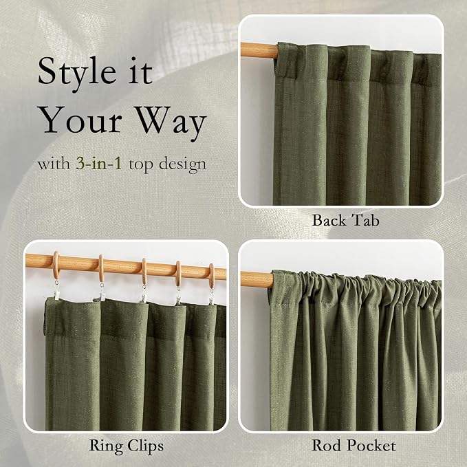 MYSKY HOME Curtains for Living Room 84 Inches Long Semi Sheer Light Filtering - Image 4