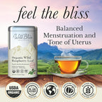 Wild Bliss Organic Red Raspberry Leaf Tea Pregnancy and Menstrual Support - Loose Leaf Herbal Tea - 1.76 Oz - 25 Servings