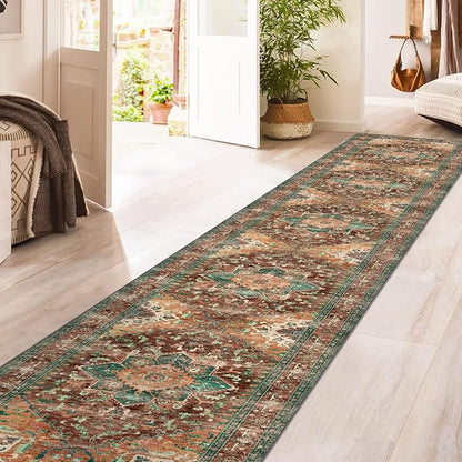 Yamaziot Washable Runner Rug, 2x12 Non-Slip Boho Hallway Kitchen Rug | Stain - Image 5