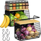 Magnetic Shelf for Fridge with Wood Lid, Fruit Potato and Onion Storage Bins by Ofiray-home