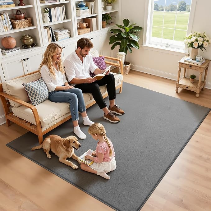 SHACOS Ultra Soft Faux Rabbit Fur Area Rug 5'x7', Non Slip Washable Padded - Image 8