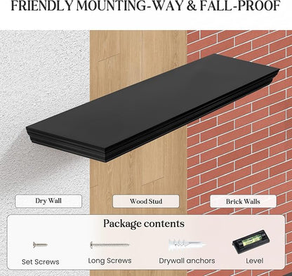 Fun Memories Floating Shelves 36 Inch Long, 9.3 Inch Deep Classic Crown Molding - Image 6