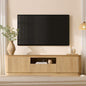70" Fluted TV Stand for TVs Up to 80", Mid Century Modern Entertainment Center by XIASLO