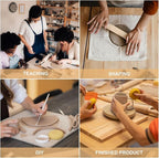 MECCANIXITY 8Pcs Pottery Teaching Rolling Mud Stick Guides, 13" x 0.8" Wood Clay Roller 3 6 9 12mm Thick Ceramic Tools Strips Rolling Guides for Clay Thickness DIY Craft