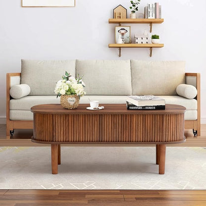 Fully Assembled Fluted Lift Top Coffee Table - Image 6