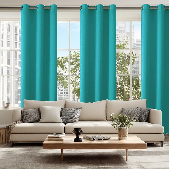 Blackout Curtains for Bedroom, Peacock Teal, 42 x 84 Inch, 2 Panels | Thermal - Image 6