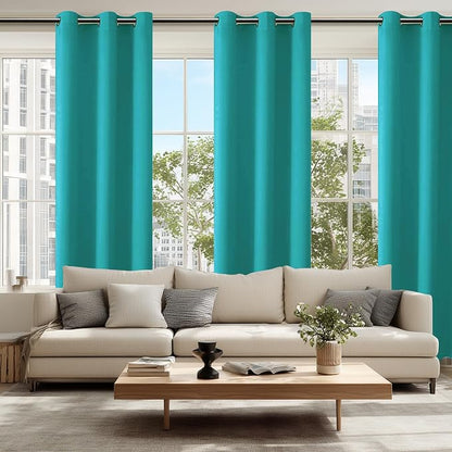 Blackout Curtains for Bedroom, Peacock Teal, 42 x 84 Inch, 2 Panels | Thermal - Image 6