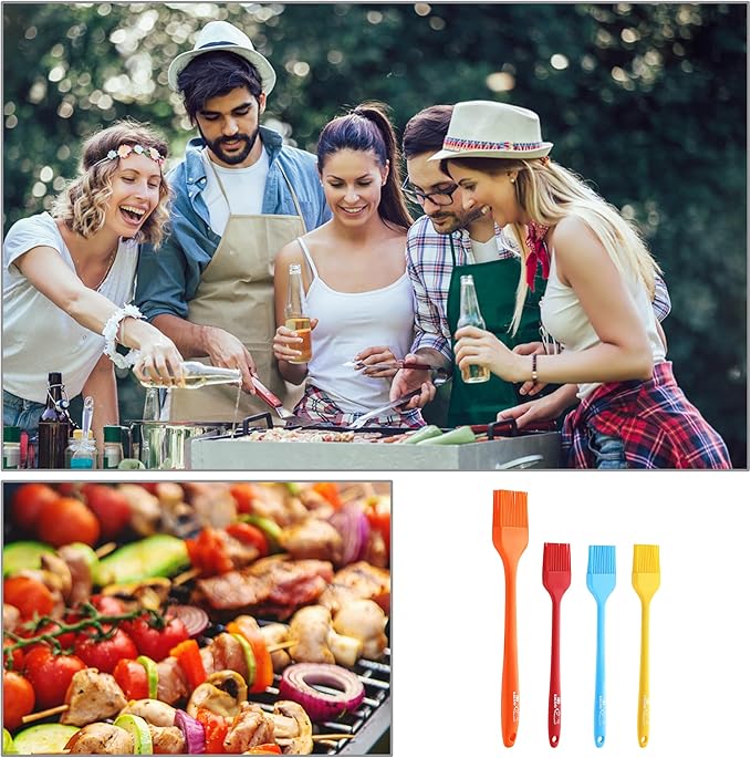4PCS Silicone Basting Pastry Brush, Kaloo Kitchen Cooking Brush for Food Butter Oil BBQ Sauce Baking, Heat Resistant & Dishwasher Safe (Stylish Dog Pattern)