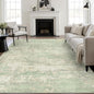 10x14 Area Rug Living Room: Modern Washable Soft Carpet Green Cream | by FXRHLP