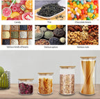 SIXAQUAE Glass Food Storage Containers Jar Stainless Steel Lids 600ml Airtight Canister Organization Sets Stackable…