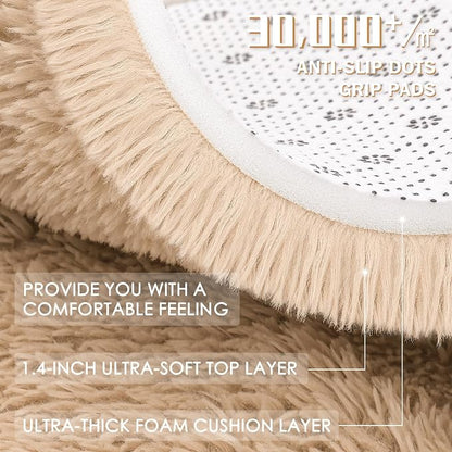 OLANLY 4x5 Machine Washable Accent Rug, Soft Fluffy Shaggy Area Rug - Image 6