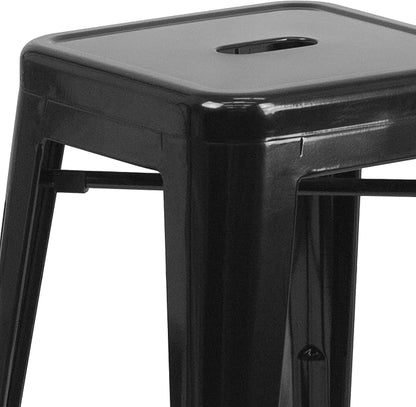 Flash Furniture 30"H Commercial Modern Metal Backless Barstool, Indoor/Outdoor - Image 9