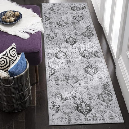 Lahome Moroccan Washable Runner Rug, 2x6 Grey Kitchen Runners by Lahome