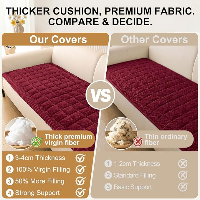 Smiry Couch Cover for Dogs, Non Slip Fuzzy Pet Sofa Arm Covers Washable | Sofa - Image 5
