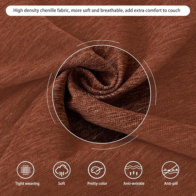 DREAMINGO Sofa Covers Washable Thick Chenille Couch Cover - Image 4