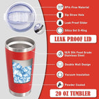 20 oz Tumbler Coffee Tavel Tumblers Bulk with Lid Stainless Steel Double Wall Vacuum Insulated Mug Powder Coated Cups fit Car Cupholder for Hot and Cold - Red, 1Pack