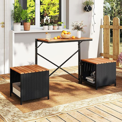 Tangkula 3-in-1 Convertible Bench Picnic Table, Outdoor Folding Table and - Image 2