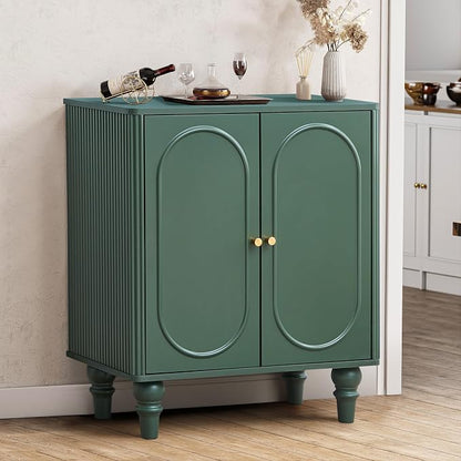 ORRD Fluted Storage Cabinet, Modern Credenza Wooden Accent Sideboard Buffet by ORRD