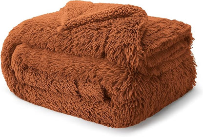 Bedsure GentleSoft Fluffy Burnt Orange King Size Blanket - Image 7