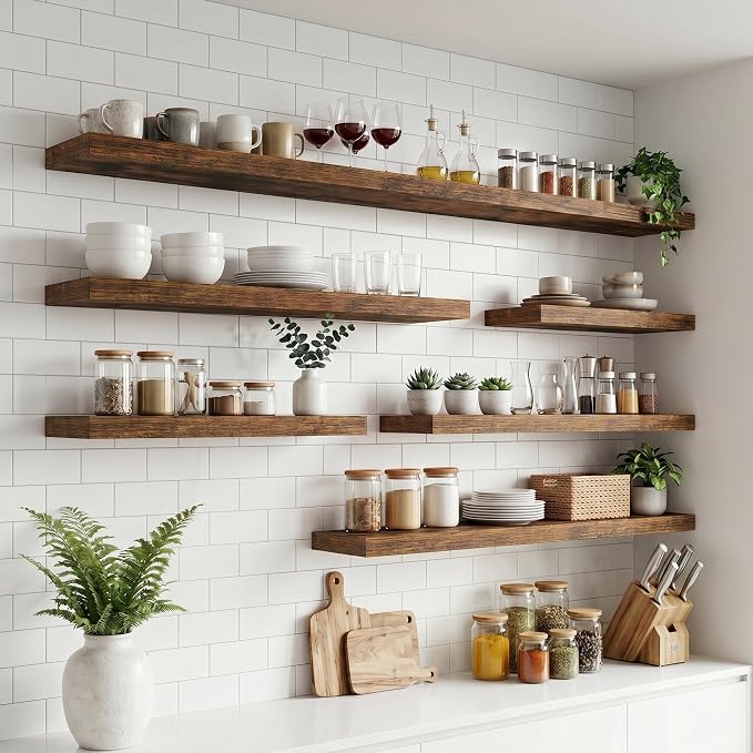 FLYJOE Floating Shelves for Wall, 32 Inch Floating Shelves Set of 2, Kitchen - Image 5