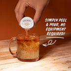 JAVA HOUSE Salted Caramel Latte Cold Brew Coffee Pods, (12 Count) Peel and Pour Pods Hot or Iced