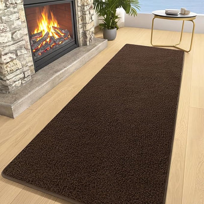3x8 Runner Rug for Hallway, Long Runner Rugs Non Slip, Coffee | Soft Washable - Image 2