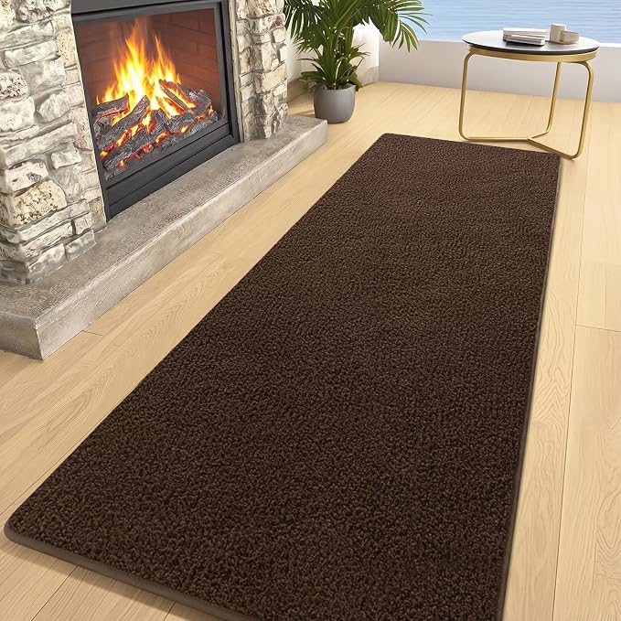 2x8 Runner Rug for Hallway, Long Runner Rugs Non Slip, Coffee | Soft Washable - Image 2