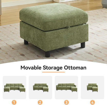 WUTUTUEE 107”Modular Sectional Sofa Convertible U Shaped Sofa Couch Set - Image 7
