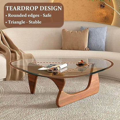 Living Room Coffee Table, 35.8" Mid Century Modern Triangle Coffee Table - Image 6