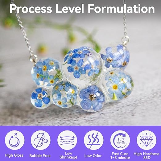 UV Resin 250g, DUDONGA Fast Curing Upgraded Crystal Clear Epoxy Resin Hard Type for Jewelry Making, Craft, DIY