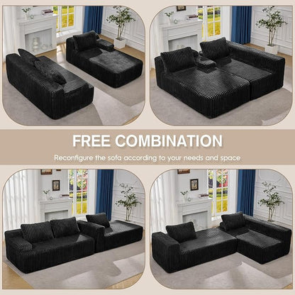 Modular Sectional Sofa Couches L-Shape Couch 3 Seat Modular Sofa Memory Foam - Image 7