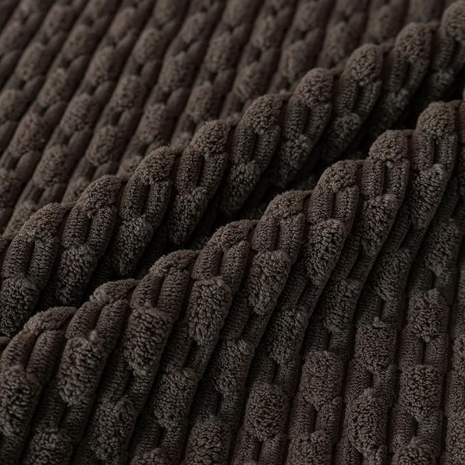 Set of 4 Beige Brown Coffee Decorative Throw Pillow Covers 12x20 Inch Corduroy - Image 5