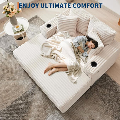 GarveeHome 60-inchOversized Chaise Lounge Chair Indoor, Comfy Corduroy Lounge - Image 7