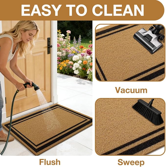 OLANLY Front Door Mat, Low Profile Doormat, Stain and Fade Resistant, - Image 7